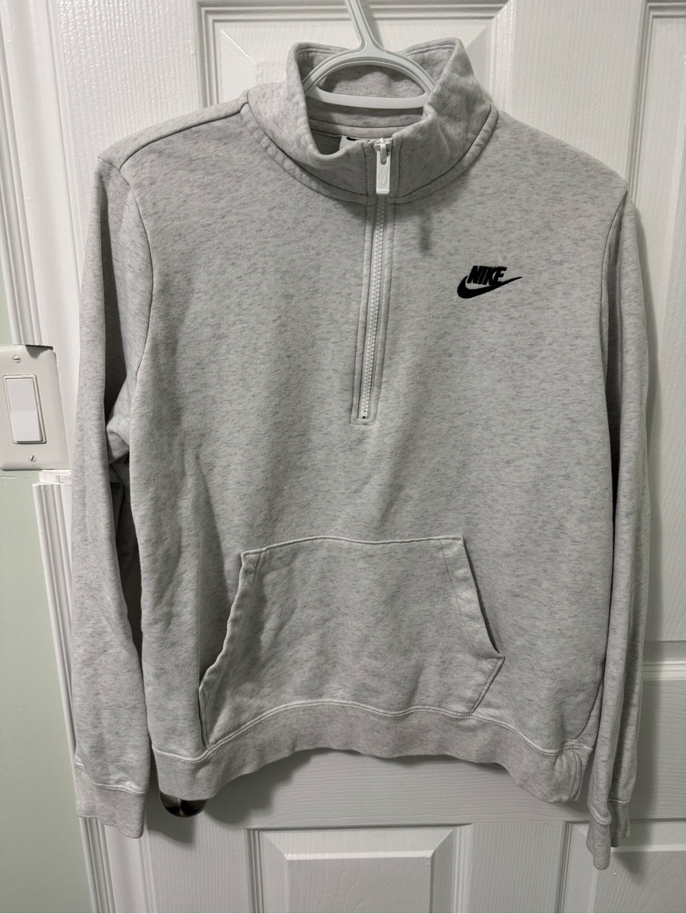Nike Light Gray Crew Neck Half-Zip Sweatshirt